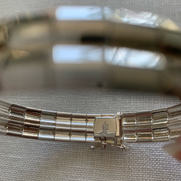 925 Sterling Silver Milor Italy Omega Bracelet - Picture 4 of 8